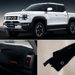 BYD Shark digital dashboard interior with advanced infotainment system and modern luxury display”